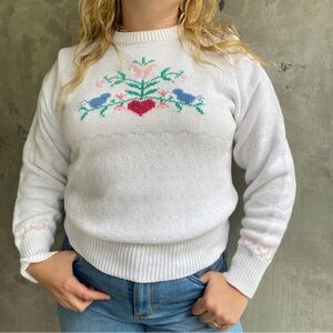 Vintage 90s White Cottagecore Sweater